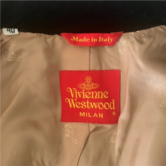 Vintage 90s VIVIENNE WESTWOOD F/W 1994 Wool Tartan Plaid Jacket Velvet Trim Orb - Picture 10 of 12